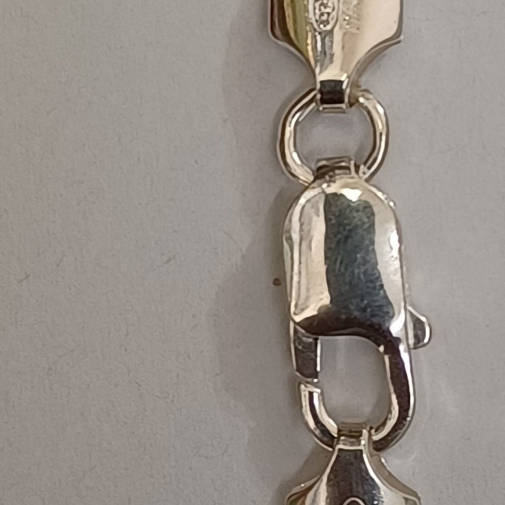 925 Sterling Silver Solid Chain Figaro Style - image 2